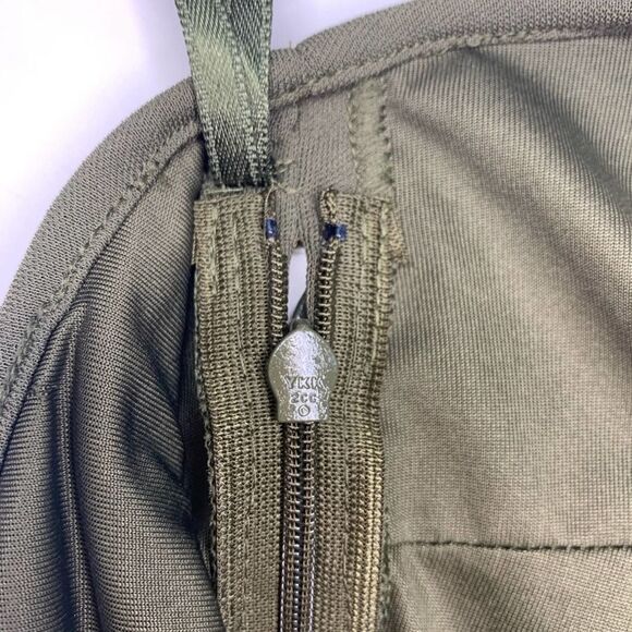 Ann Taylor Olive Green Shaded Palm Midi Dress - Picture 4 of 11